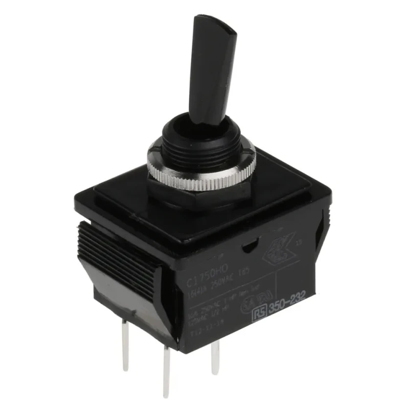 Arcolectric (Bulgin) Ltd Toggle Switch Panel Mount On-Off DPST Tab Terminal 250V AC C1750HOAAI