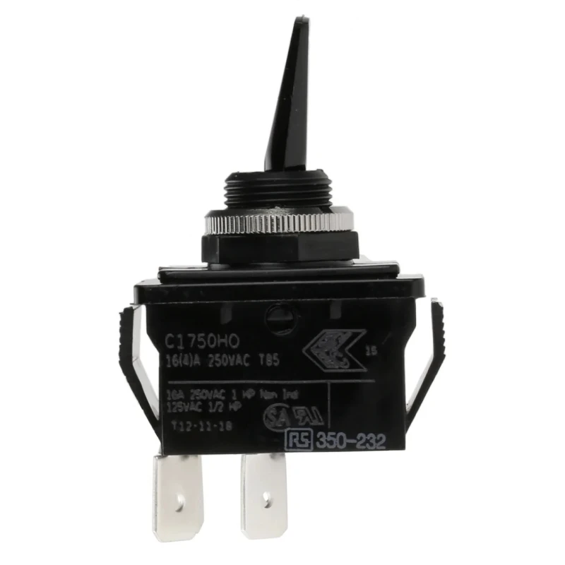 Arcolectric (Bulgin) Ltd Toggle Switch Panel Mount On-Off DPST Tab Terminal 250V AC C1750HOAAI