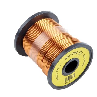 RS PRO Enamelled Copper Wire 1.33 mm OD 1.25 mm Core Diameter 40 m Reel 155°C Maximum Operating Temperature 357-794