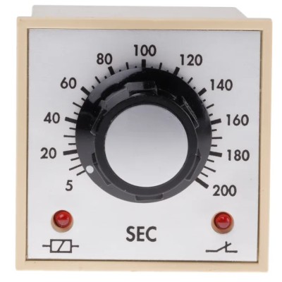 Tempatron FBD Series DIN Rail, Panel Mount Timer Relay, 2-Contact DPDT Switch, 230V ac, 5 to 200 s FBDE200SLP230VAC