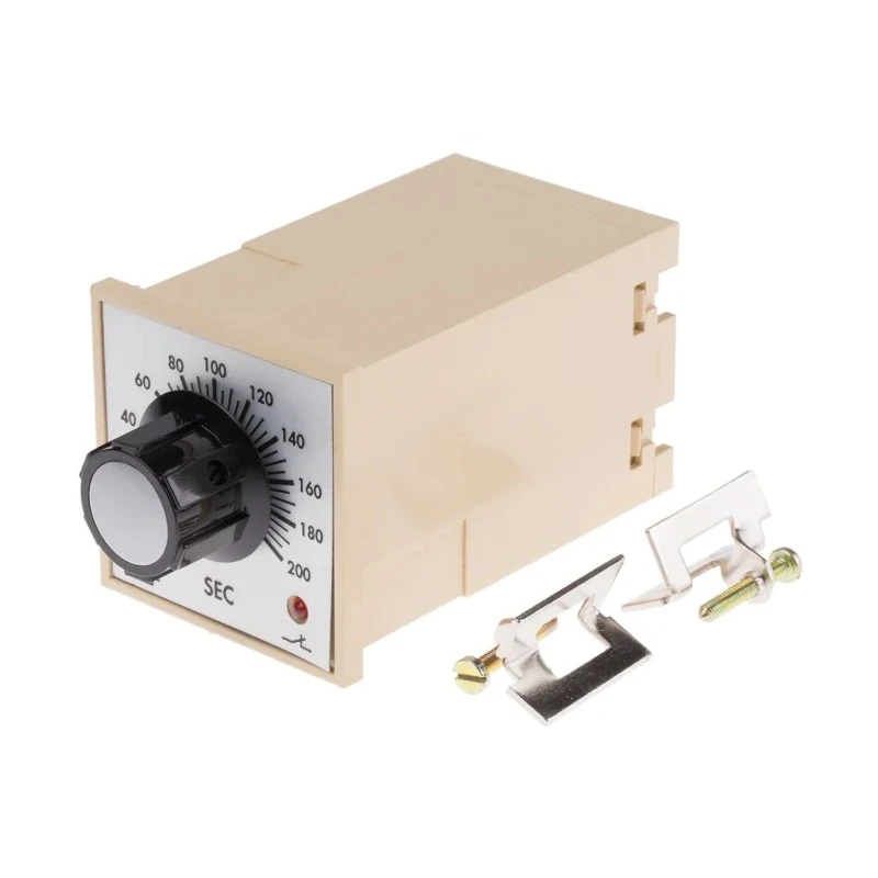 Tempatron FBD Series DIN Rail, Panel Mount Timer Relay, 2-Contact DPDT Switch, 230V ac, 5 to 200 s FBDE200SLP230VAC
