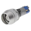 Saia-Burgess Illuminated Momentary Push Button Switch Panel Mount 25 mm Cutout Silver Actuator SPDT IP65 250V AC 404118-601