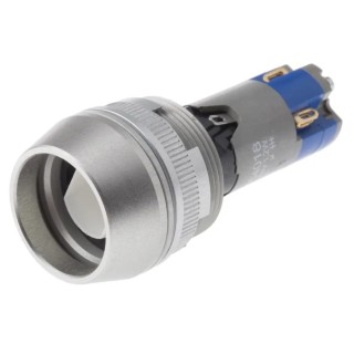 Saia-Burgess Illuminated Momentary Push Button Switch Panel Mount 25 mm Cutout Silver Actuator SPDT IP65 250V AC 404118-601
