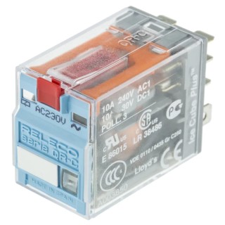 Releco Power Relay with 230V AC Coil, 10A Switching Current, DPDT Contact Configuration C7-A20X / AC 230 V