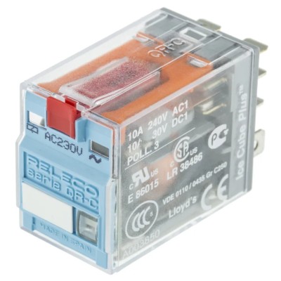 Releco Power Relay with 230V AC Coil, 10A Switching Current, DPDT Contact Configuration C7-A20X / AC 230 V