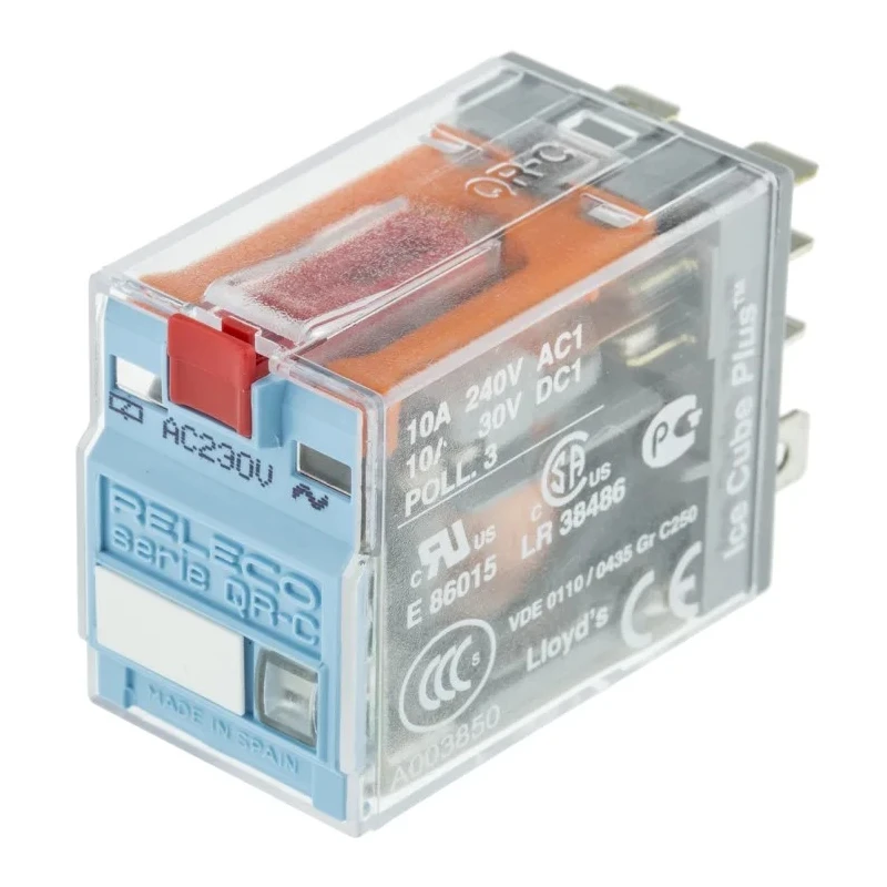 Releco Power Relay with 230V AC Coil, 10A Switching Current, DPDT Contact Configuration C7-A20X / AC 230 V