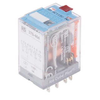 Releco Power Relay 115V AC Coil 5A Switching Current 4PDT C9-A41X / AC 115 V