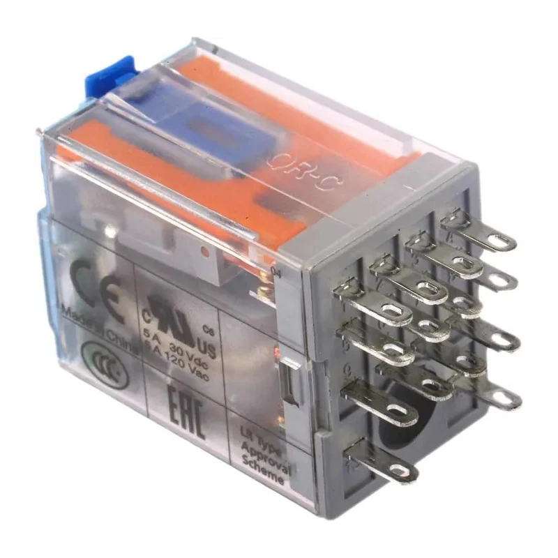 Releco Power Relay 4PDT 5A Switching Current 24V DC Coil, Gold Plated Contacts C9-A41X / DC 24 V