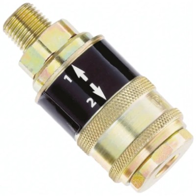 PCL Steel Pneumatic Quick Connect Coupling 1/2 in Male R, Steel, Corrosion Resistant, Max Pressure 14 bar SC21JM