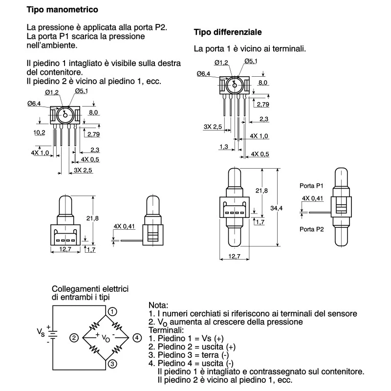 Honeywell Technologies 26PC Series Differential Pressure Sensor Wheatstone Bridge Output 0 psi to 1 psi 26PCAFA6G