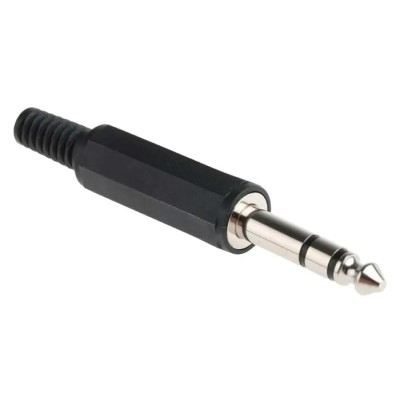 RS PRO Insulated Commercial Grade Stereo 6.35 mm 3 Pole Male Jack Connector Cable Plug Solder 392-665