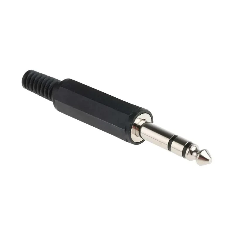 RS PRO Insulated Commercial Grade Stereo 6.35 mm 3 Pole Male Jack Connector Cable Plug Solder 392-665