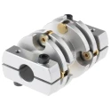 Huco Flexible Coupler 33.5 mm OD, 50.8 mm Length, 65 mm Bore Size A & B, Spring Quality Stainless Steel 470.33.3232