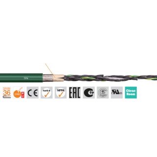 Igus Chainflex CF6 Control Cable, 4 Cores, 1.5mm² 15 AWG, Screened, Armoured, 100m, 500V, Polyvinyl CF6.15.04 (100m)