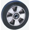 Guitel Hervieu Black Rubber Trolley Wheel 200mm Diameter 50mm Width 20mm Bore 400 kg Load Capacity 55-511-200B20