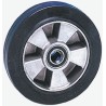 Guitel Hervieu Black Rubber Trolley Wheel 200mm Diameter 50mm Width 20mm Bore 400 kg Load Capacity 55-511-200B20
