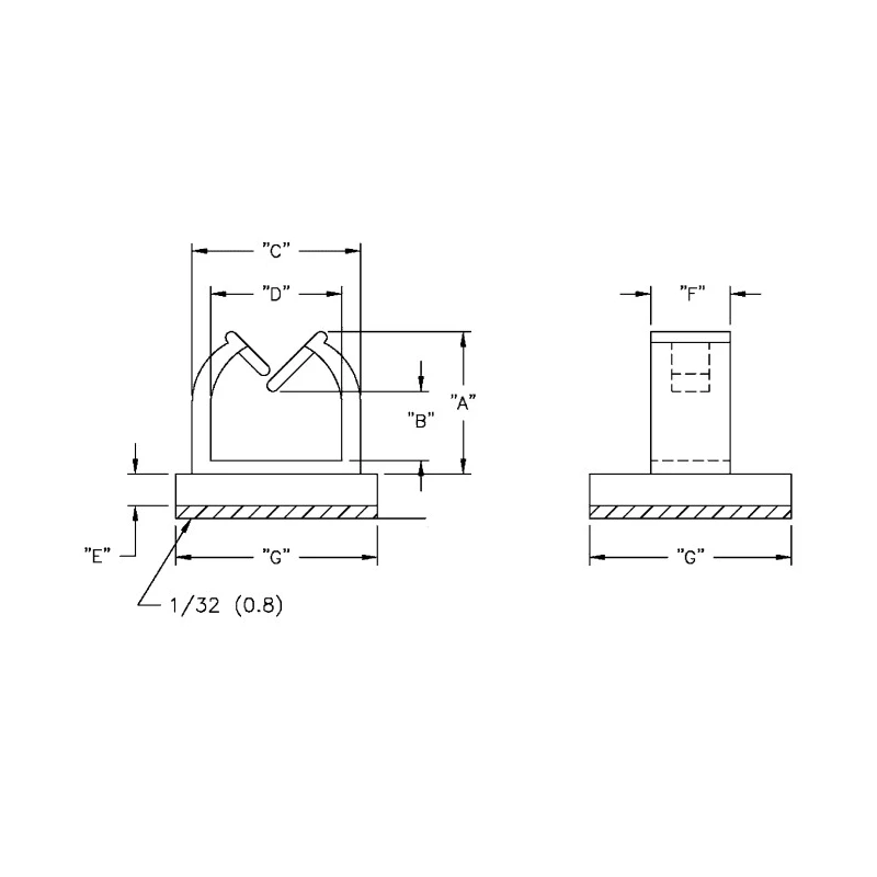 Essentra Natural Polyamide 66 Self-Adhesive Cable Clip Saddle Type 4.8 mm Max. Bundle Diameter 9.5 mm x 9.5 MWSEB-2-01-A-RT