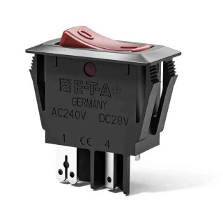 ETA 1410-F Thermal Circuit Breaker Panel Mount 5A Current Rating 1-Pole Rocker Reset Actuator 1410-F110-P1F1-W14QB4-5A