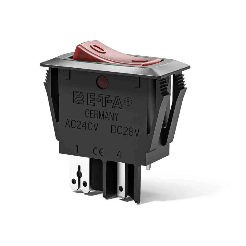 ETA 1410-F Thermal Circuit Breaker Panel Mount 5A Current Rating 1-Pole Rocker Reset Actuator 1410-F110-P1F1-W14QB4-5A