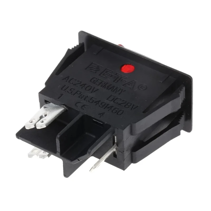 ETA 1410-F Thermal Circuit Breaker Panel Mount 5A Current Rating 1-Pole Rocker Reset Actuator 1410-F110-P1F1-W14QB4-5A