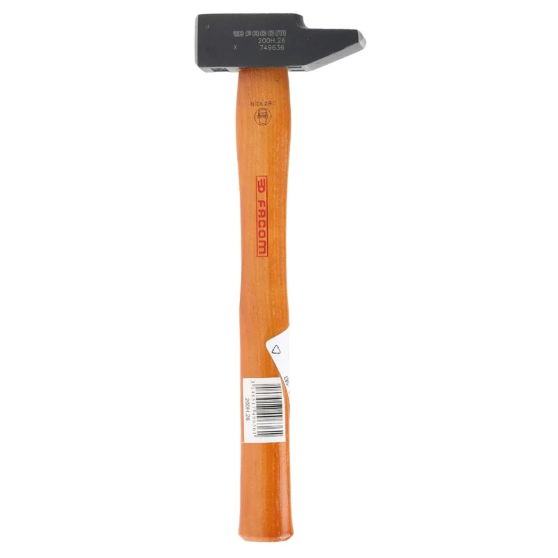 Facom Steel Head Engineer Hammer with Hickory Wood Handle, 0.345 kg 200H.26