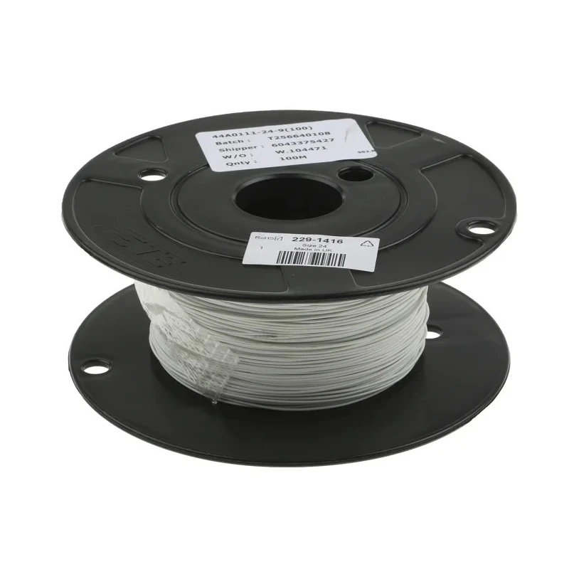 TE Connectivity SPEC 44 Series White Harsh Environment Wire, 19 x 36 AWG, Polyalkene Jacket, 100 m Length 44A0111-24-9