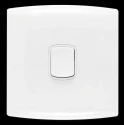 Contactum White 2 Way Rocker Light Switch 1 Gang, 10A, 220/250V, Polycarbonate ALF4712WHW