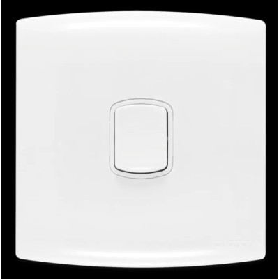 Contactum White 2 Way Rocker Light Switch 1 Gang, 10A, 220/250V, Polycarbonate ALF4712WHW