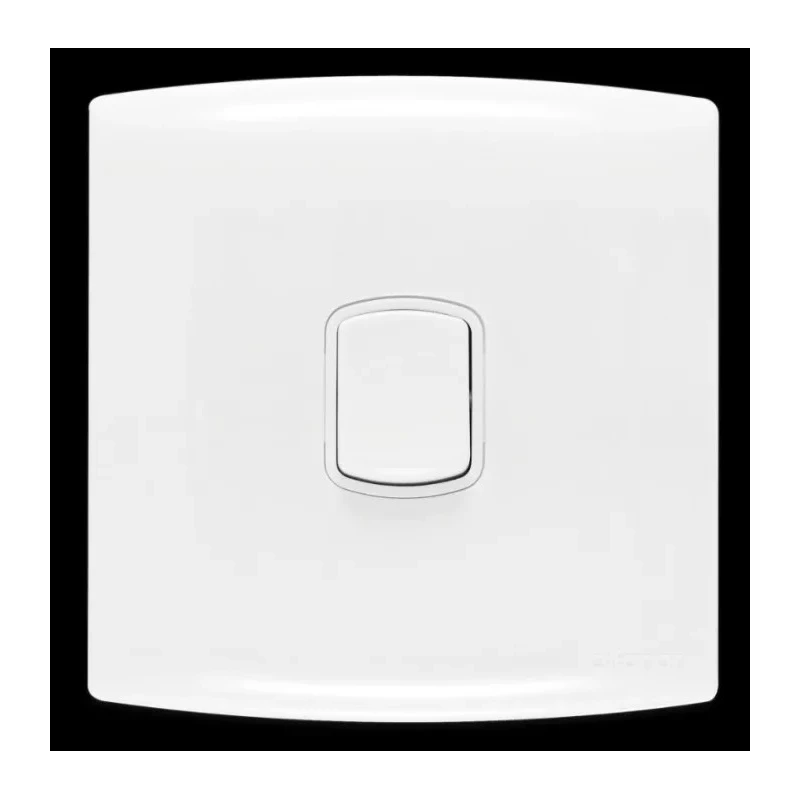 Contactum White 2 Way Rocker Light Switch 1 Gang, 10A, 220/250V, Polycarbonate ALF4712WHW
