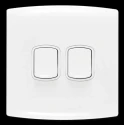 Contactum White 2 Way Rocker 2 Gang Light Switch ALF4722WHW