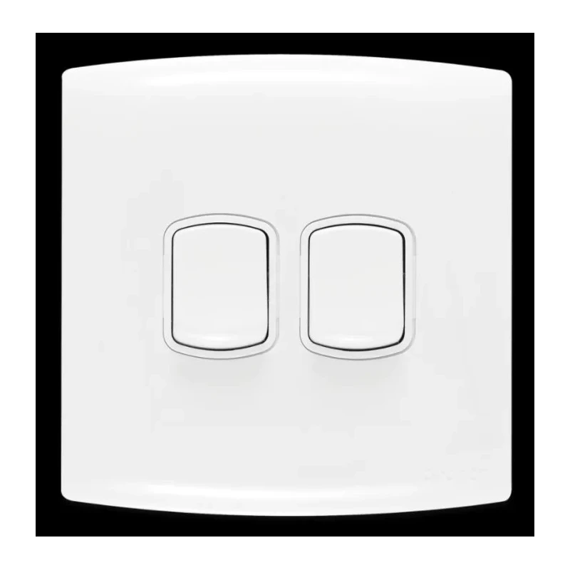 Contactum White 2 Way Rocker 2 Gang Light Switch ALF4722WHW