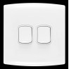 Contactum White 2 Way Rocker 2 Gang Light Switch ALF4722WHW