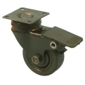 Guitel Hervieu Braked Swivel Castor 50 mm Wheel Diameter, 40 kg Load Capacity, Rubber Wheel, Pressed Steel Frame 366520