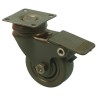 Guitel Hervieu Braked Swivel Castor 50 mm Wheel Diameter, 40 kg Load Capacity, Rubber Wheel, Pressed Steel Frame 366520