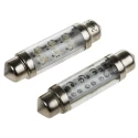 JKL Components LED Car Bulb 24V DC 0.22W White Festoon Shape LE-0603-04W