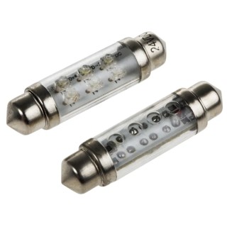 JKL Components LED Car Bulb 24V DC 0.22W White Festoon Shape LE-0603-04W