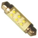 JKL Components Yellow Festoon LED Car Bulb 24V DC 12mA 2lm 10.5mm Diameter 43mm Length LE-0603-04Y