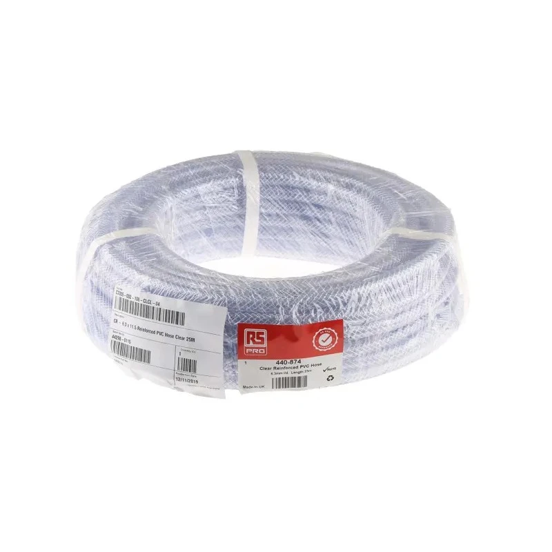RS PRO Multi-purpose Reinforced PVC Hose Pipe 16 bar Maximum Pressure, 25 m Length, 11.5 mm Outside Diameter, 6.3 mm 440-874