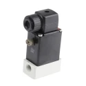 Burkert Solenoid Valve, 3 Port, NO/NC, 230V AC, 1/4 in G Threaded, 6.35 mm Outlet, Polypropylene Body, Model 078559