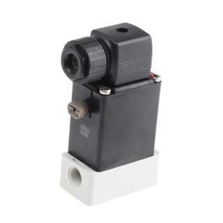 Burkert Solenoid Valve, 3 Port, NO/NC, 230V AC, 1/4 in G Threaded, 6.35 mm Outlet, Polypropylene Body, Model 078559