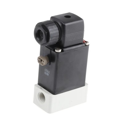 Burkert Solenoid Valve, 3 Port, NO/NC, 230V AC, 1/4 in G Threaded, 6.35 mm Outlet, Polypropylene Body, Model 078559