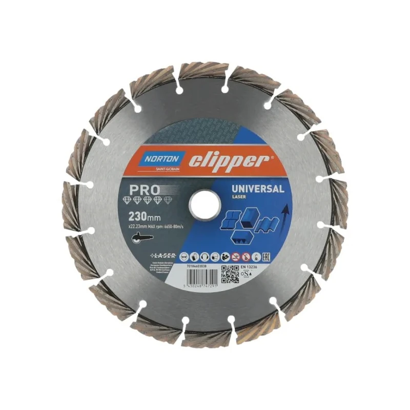 Norton Circular Saw Blade 230mm Diameter Steel Blade for Concrete Cutting 16 Teeth Per Inch 70184611396