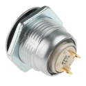 ITW Switches 57M Series Miniature Push Button Switch, Latching, Panel Mount, 14.75 mm Cutout, SPST, Silver 57M-210N