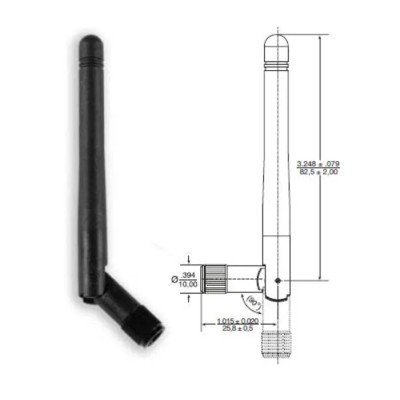 Ewon External Stubby WiFi Antenna with SMA Male Connector 2.4GHz 2dBi Gain FAC90701_0000