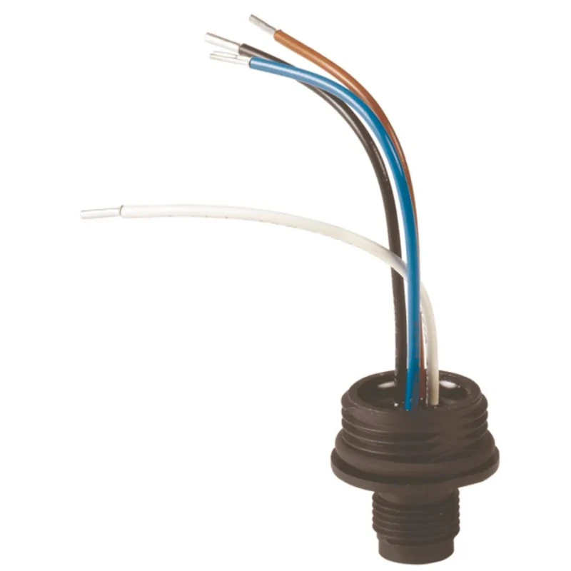 Eaton Circular Connector 4 Contacts Panel Mount M12 Connector Plug Male IP66 250V 4A M12A Series 266135 M12A
