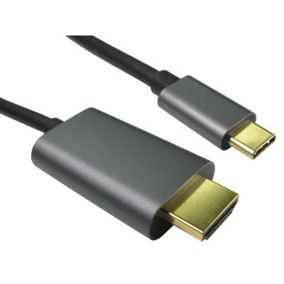 RS PRO IC Socket USB Cable Male USB Type C to Male HDMI Black 2m 229-9977