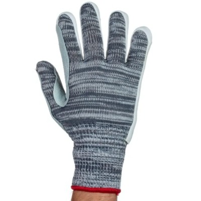Tornado Aquaglass Grey Yarn Cut Resistant Gloves Size 8 Leather Coating TAG9-08