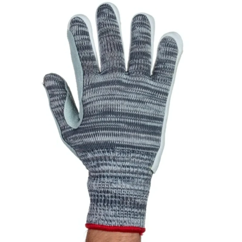 Tornado Aquaglass Grey Yarn Cut Resistant Gloves Size 8 Leather Coating TAG9-08