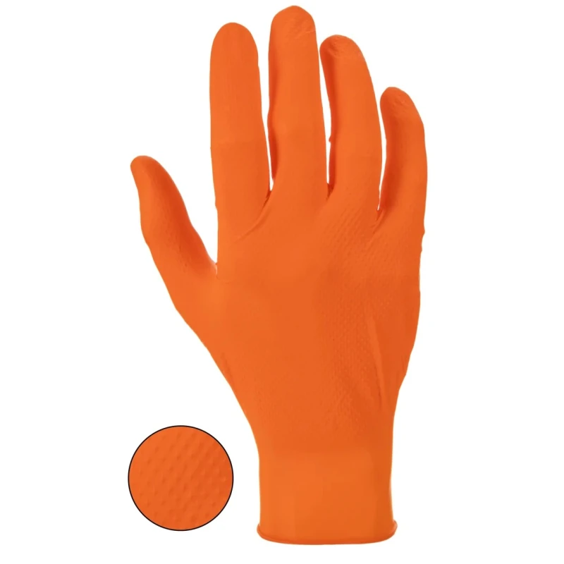 Unigloves Orange Nitrile Disposable Gloves Food Safe 0.2 mm Thickness Size 10/XL GA0055