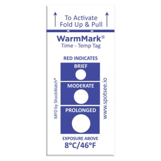SpotSee Temperature Sensitive Label 8 °C to 37 °C 1 Levels WM 8/46 10PK